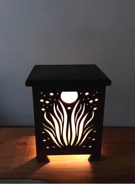 Shoji lamp with a meditative design